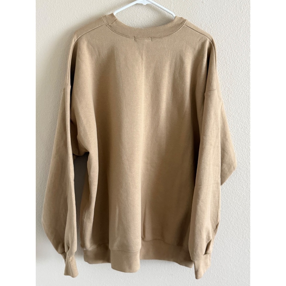 The Bar Varsity Logo Oversized Sweatshirt Camel Tan Crewneck XL - Picture 5 of 5